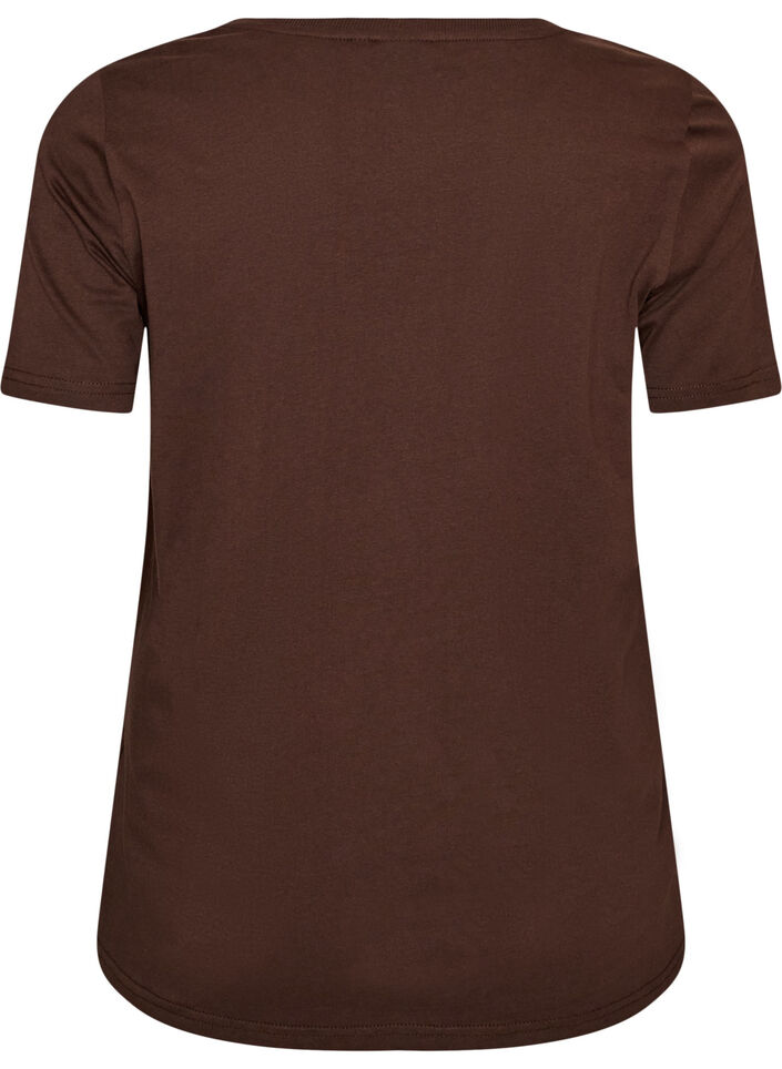 Jule t-shirt i &oslash;kologisk bomuld, Brun, Packshot image number 1