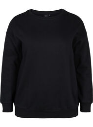 Bomulds sweatshirt med snøredetaljer, Black