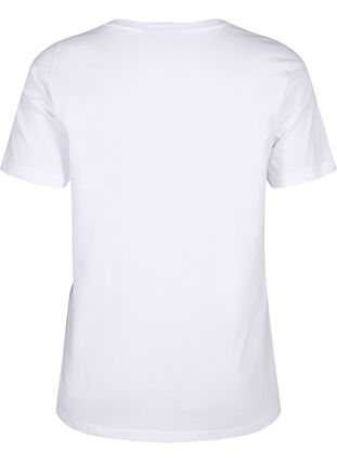 Bomulds t-shirt med tekstprint, B. White w. Flower, Packshot image number 1