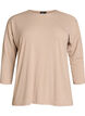 Jerseybluse med 3/4 &aelig;rmer, Beige, Packshot image number 0