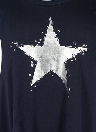 Kortærmet bomulds t-shirt med a-form, Night Sky STAR, Packshot image number 2