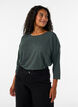 Jerseybluse med 3/4 &aelig;rmer, Gr&oslash;n, Model image number 0