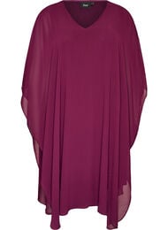 Kort chiffonkjole med V-udsk&aelig;ring, Lilla