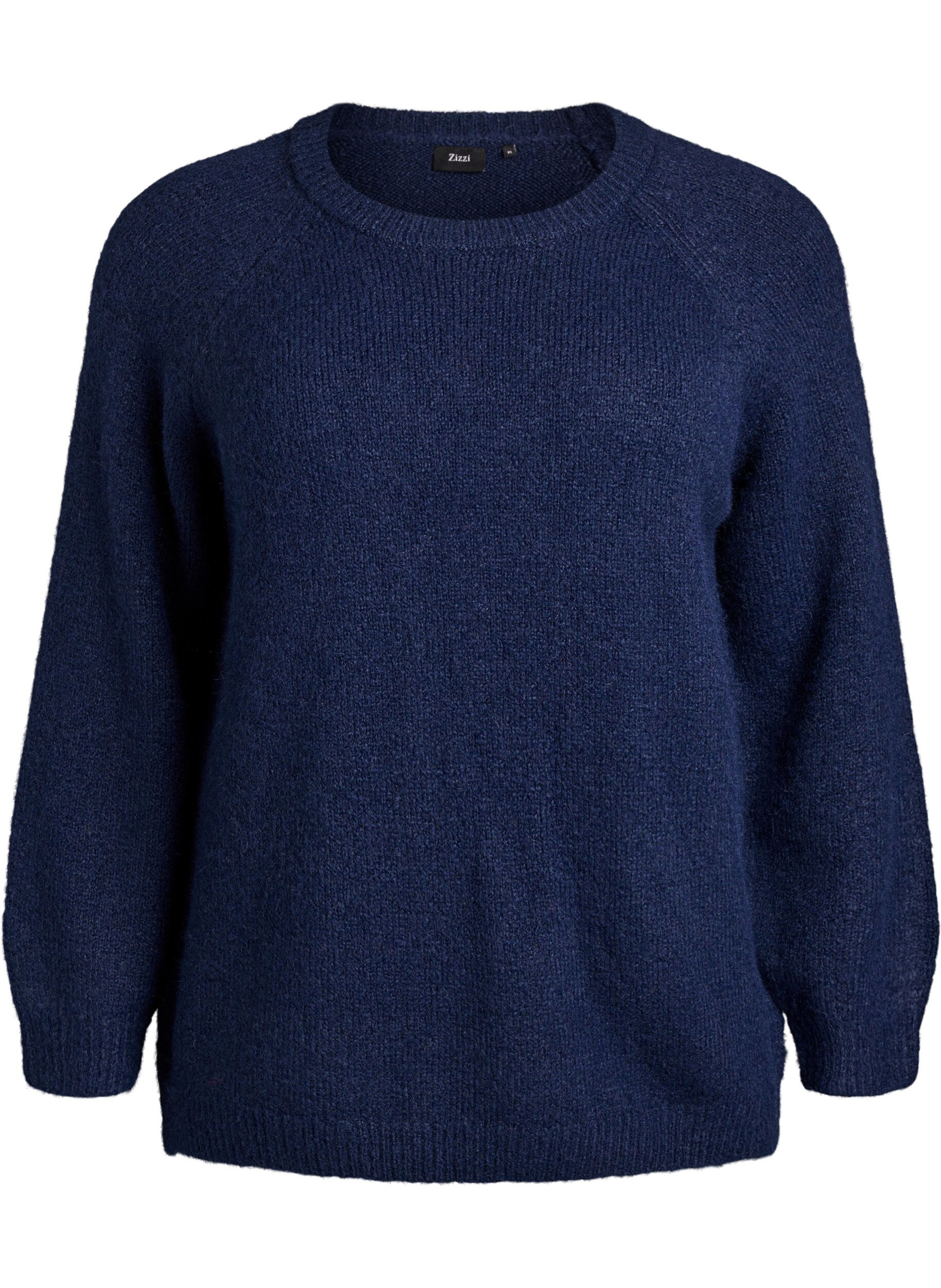 Strikbluse med raglan&aelig;rmer