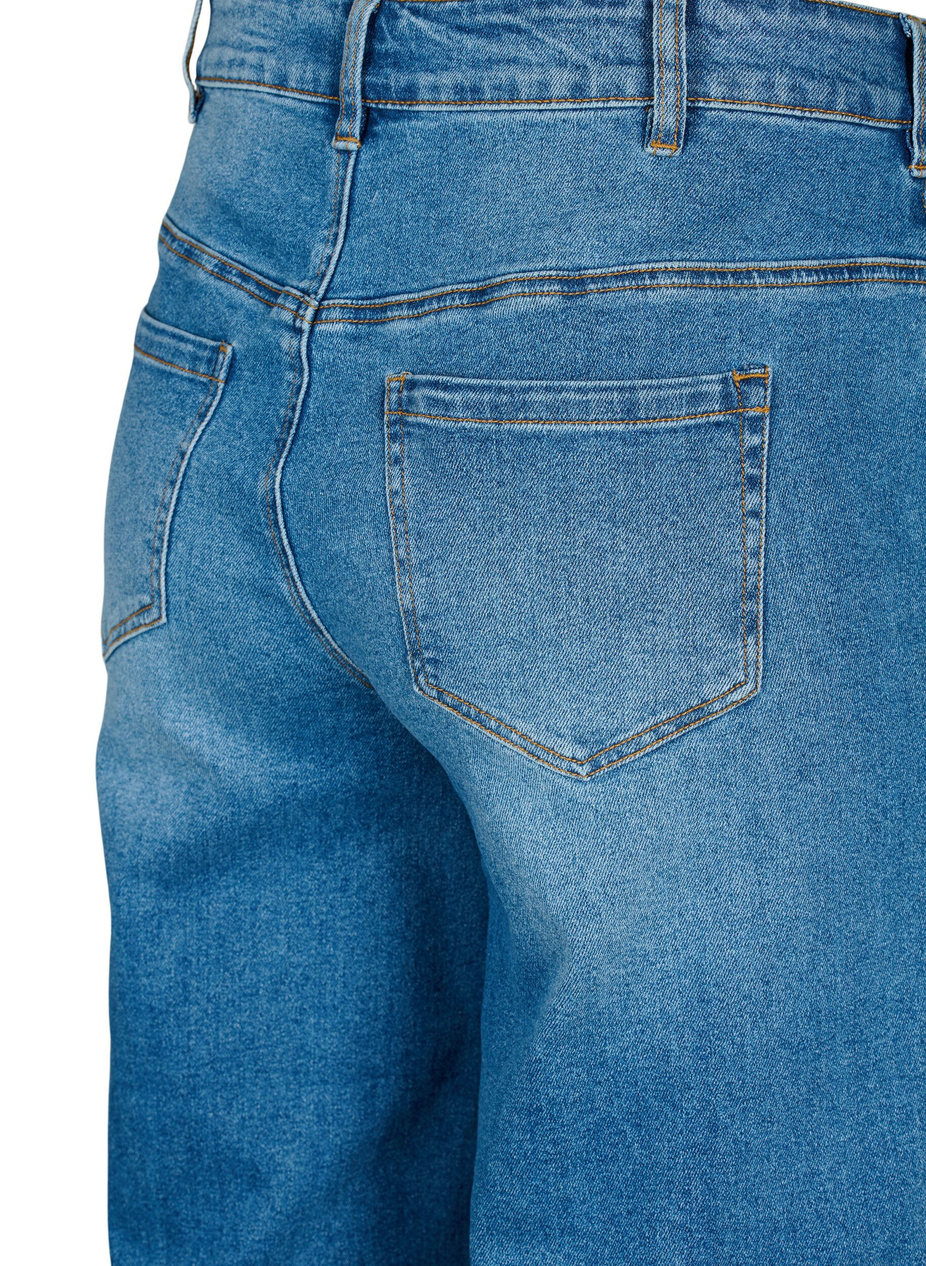 Zizzi Cropped jeans med vidde, Bl&aring;, Packshot image number 3