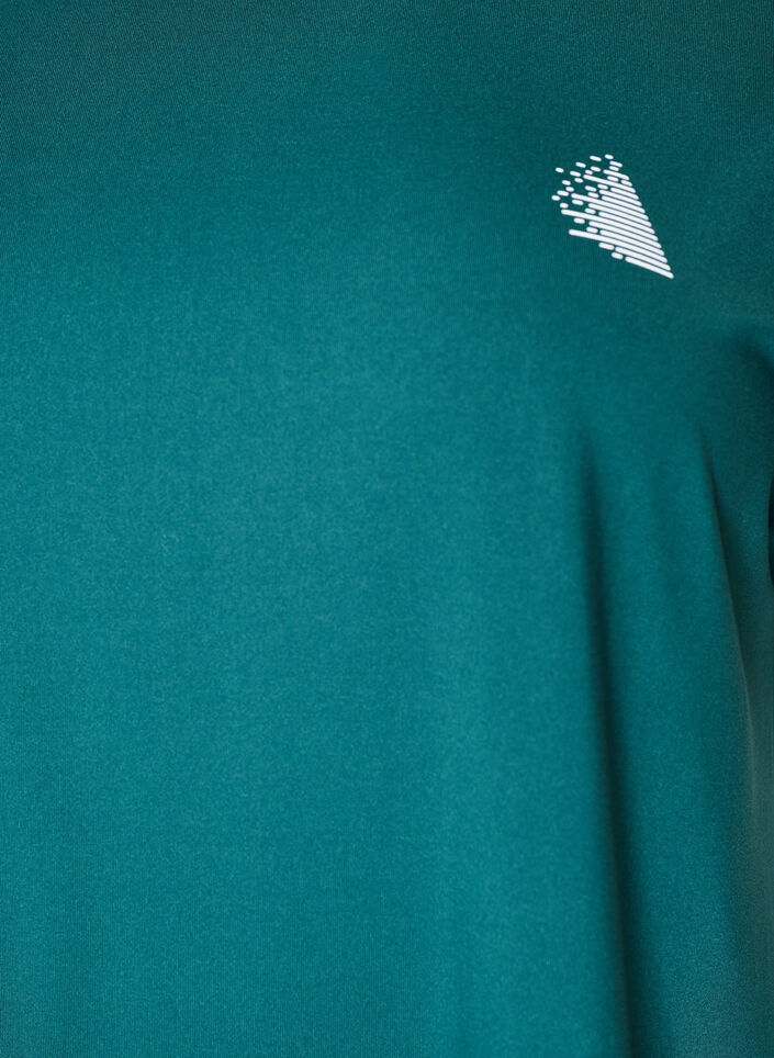 Ensfarvet tr&aelig;nings t-shirt, Gr&oslash;n, Packshot image number 2