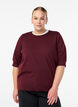 Finstrikket bluse med korte &aelig;rmer, R&oslash;d, Model image number 0