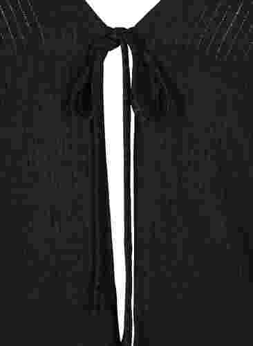 Ribbet cardigan med bindesnøre, Black, Packshot image number 2