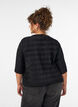 Bluse med b&oslash;lget struktur og ballonform, Sort, Model image number 2