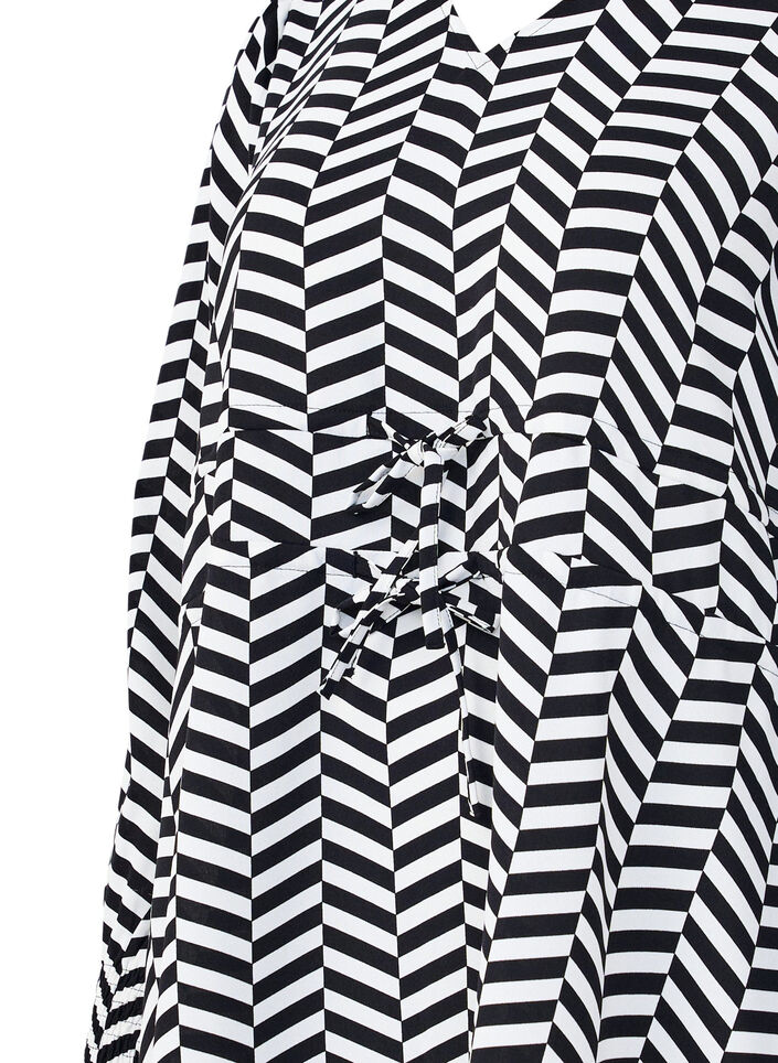 Kjole med bindebånd i taljen, Sort, Packshot image number 2