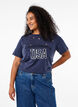 T-shirt med eyelets og print, Navy Washed , Model image number 0