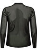 T&aelig;tsiddende meshbluse med lange &aelig;rmer, Sort, Packshot image number 1