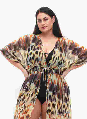 Strand kimono med print, Abstract Leopard, Model image number 2