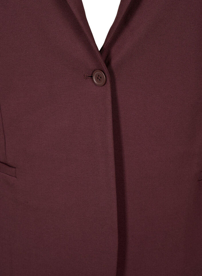 Enkel blazer med knaplukning, Mørk Bordeaux, Packshot image number 2