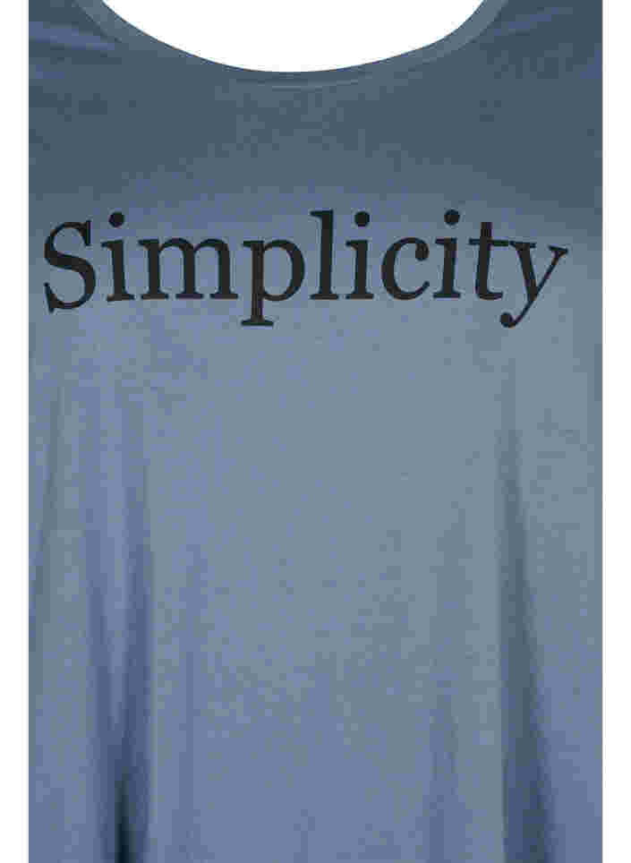 Kortærmet bomulds natkjole med tryk , Grey W. Simplicity, Packshot image number 2
