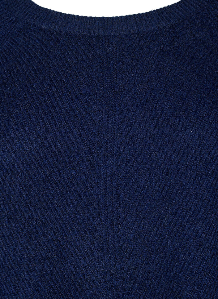 Strikbluse med rund hals, Naval Academy Mel., Packshot image number 2