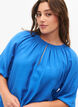 A-shape viskosebluse med 3/4 ærmer, Strong Blue, Model image number 2