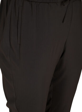 Pæn klassisk buks med snøre og elastikkant, Black, Packshot image number 2