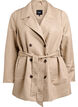 Kort trenchcoat med bælte, Beige, Packshot image number 0