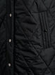 Lang quiltet vest med trykknapper, Sort, Packshot image number 3