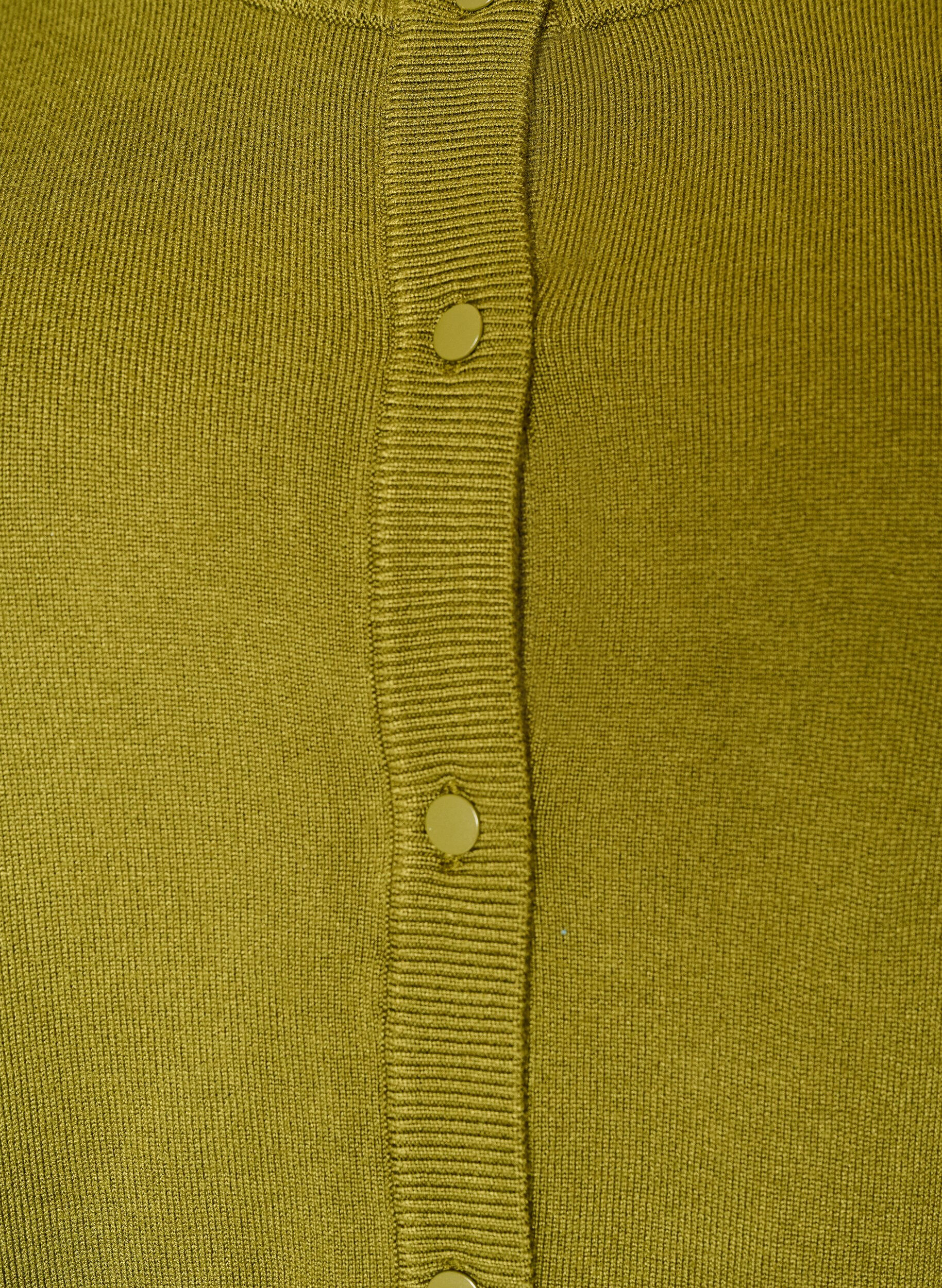 ZizziStrikcardigan med rund hals og knapper, Gr&oslash;n, Packshot image number 2