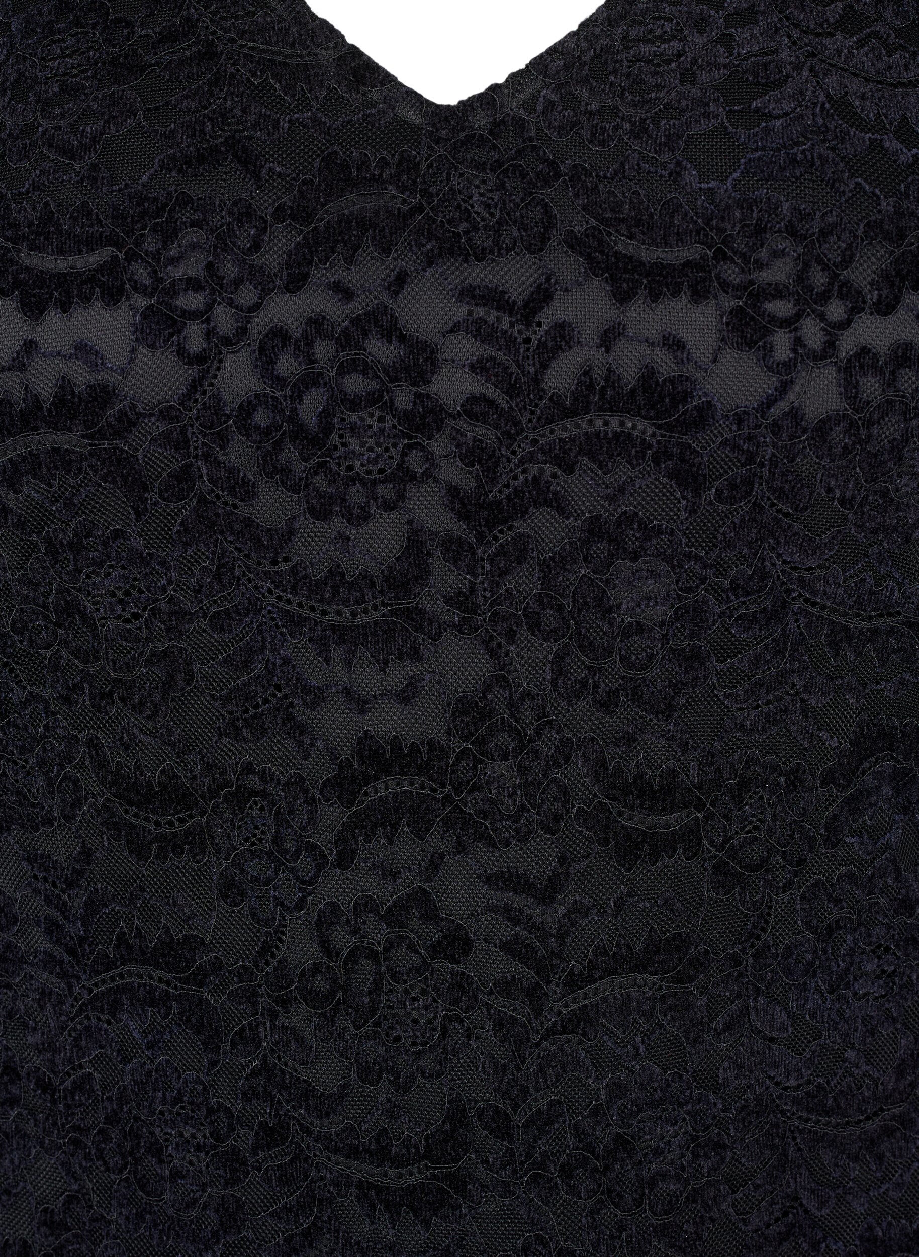 Zizzi Blondebodystocking med lange &aelig;rmer, Black, Packshot image number 2