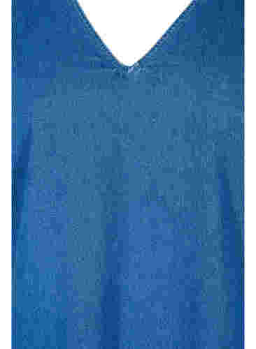 Tunika i denim med v-hals, Medium Blue Denim, Packshot image number 2