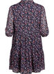 Tunika med blomsterprint og glittertr&aring;de, Bl&aring;, Packshot image number 1