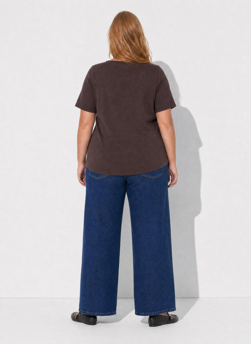 T-shirt med motiv, Brun, Model image number 2