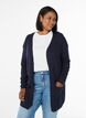 Lang strikcardigan i viskosemix, Bl&aring;, Model image number 0