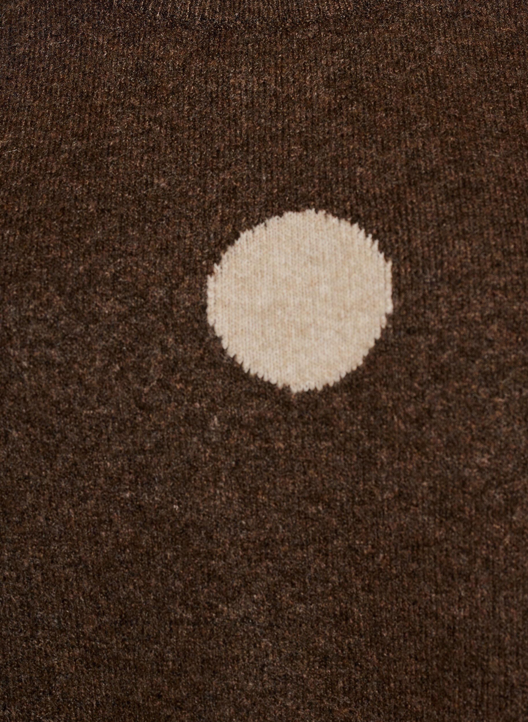 ZizziStrikbluse med prikket m&oslash;nster, Brun, Packshot image number 2