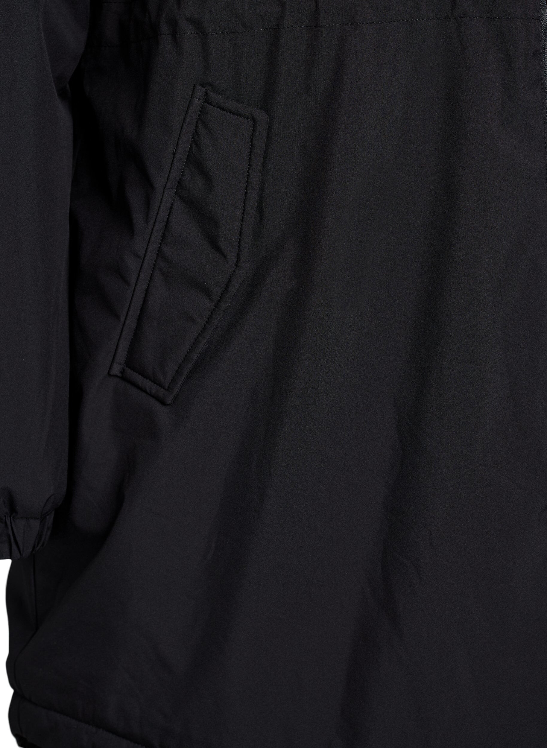 ZizziLet vatteret parka med h&aelig;tte , Sort, Packshot image number 3