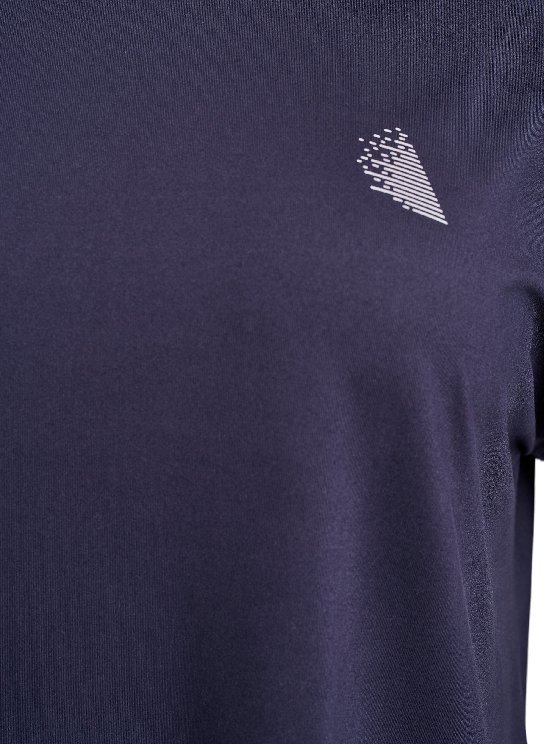 ZizziEnsfarvet tr&aelig;nings t-shirt, Bl&aring;, Packshot image number 2