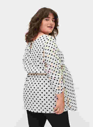 Graviditets bluse i viskose med prikker, Off White Dot, Model image number 1