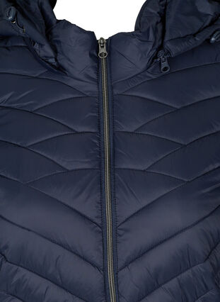 Lang quiltet letvægts jakke, Night Sky, Packshot image number 2