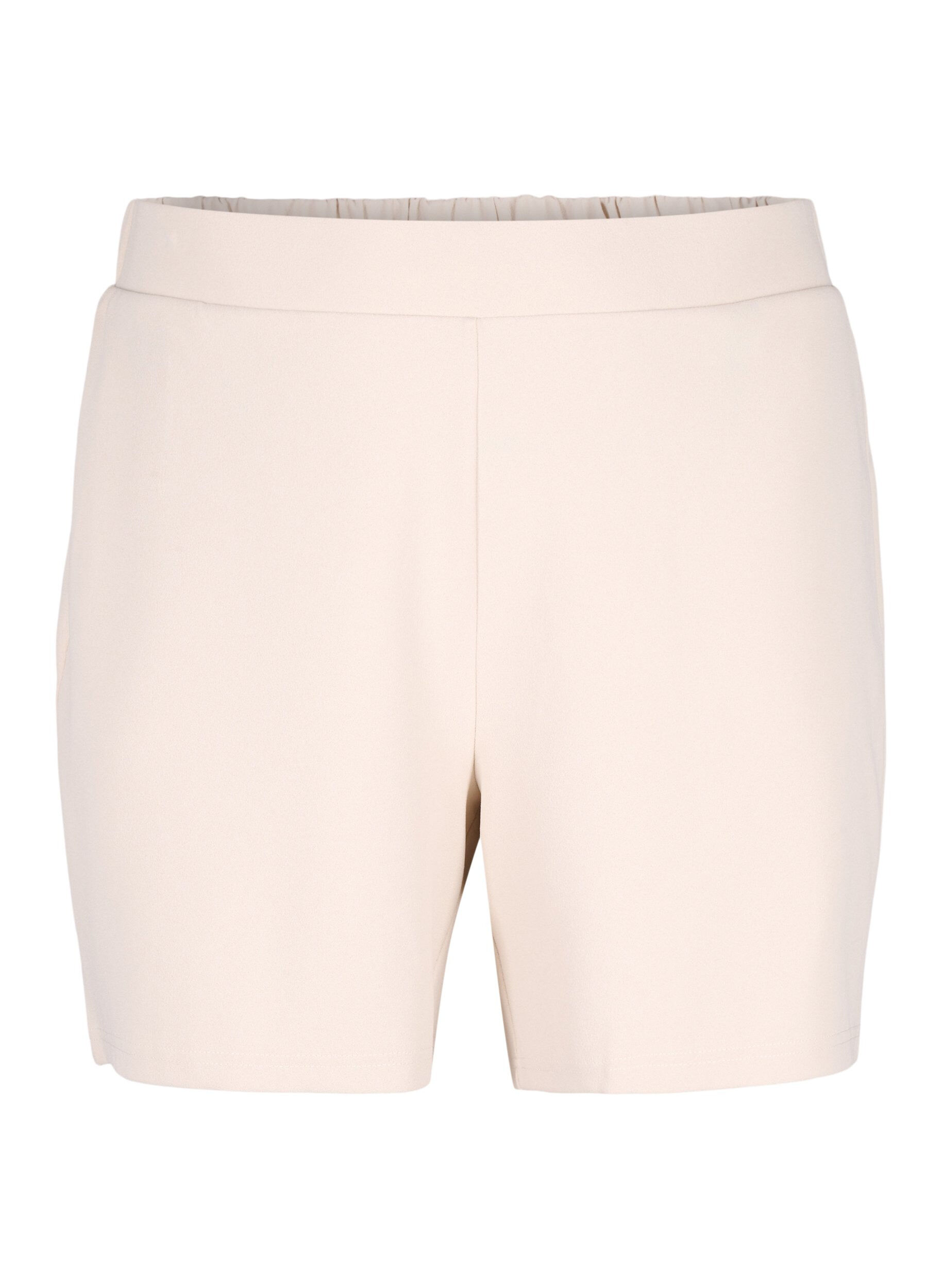 Zizzi L&oslash;se shorts med lommer, Beige, Packshot image number 0