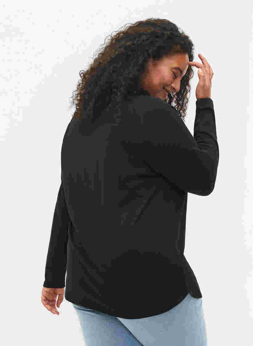 Sweatshirt med høj krave, Black, Model image number 1
