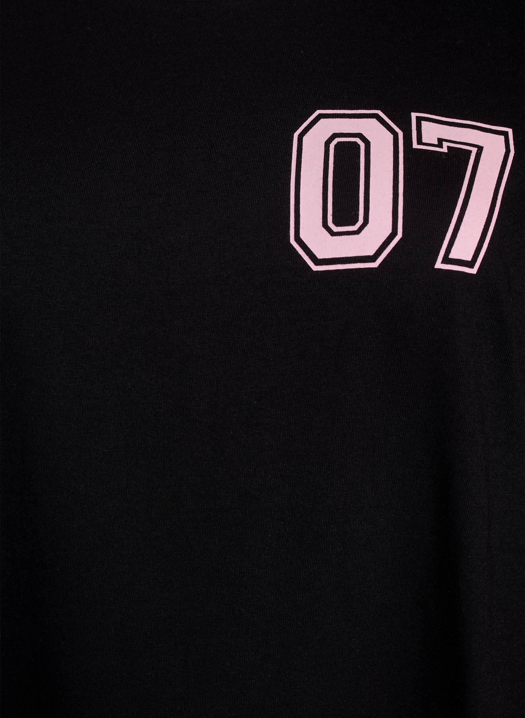 Zizzi Kort t-shirtkjole med sporty detaljer, Sort, Packshot image number 2