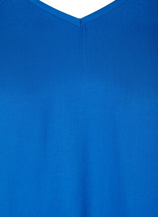 A-shape bluse med v-hals og 3/4 ærmer, Princess Blue, Packshot image number 2