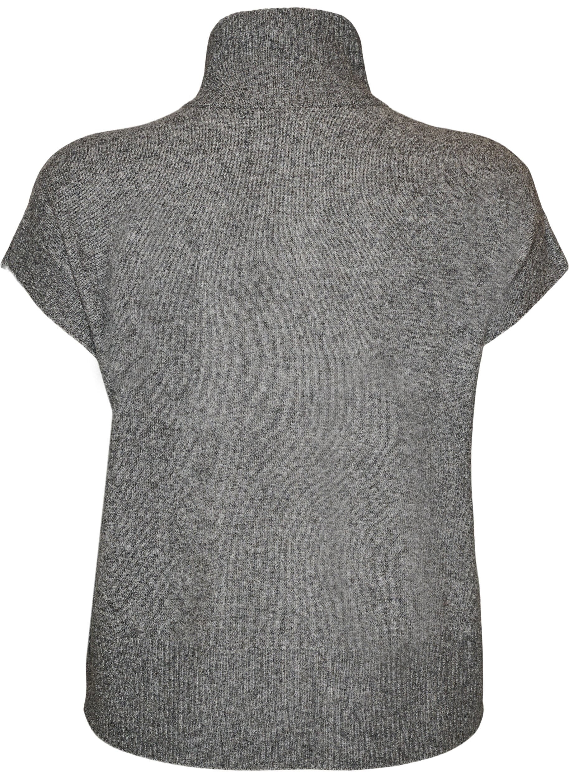 ZizziStrikvest med h&oslash;j krave og lynl&aring;s, Gr&aring;, Packshot image number 1