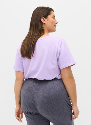 Basis t-shirt med v-hals, Purple Rose, Model image number 1