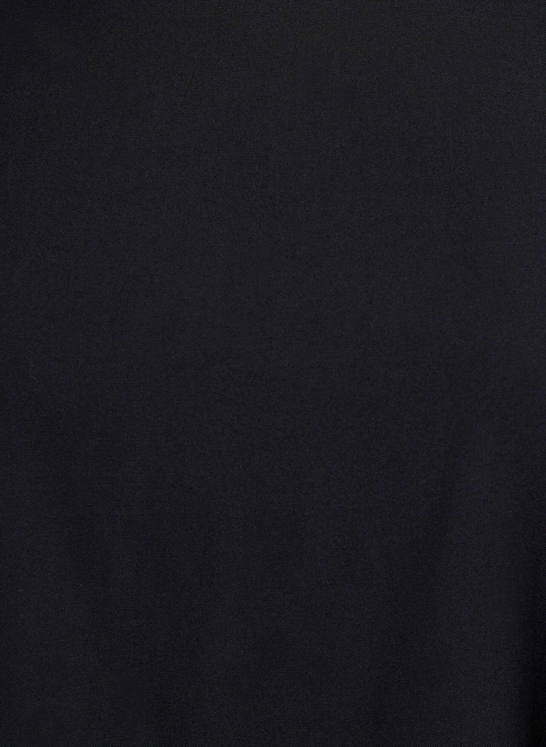 ZizziKort&aelig;rmet v&aelig;vet bluse med rund hals, Sort, Packshot image number 2