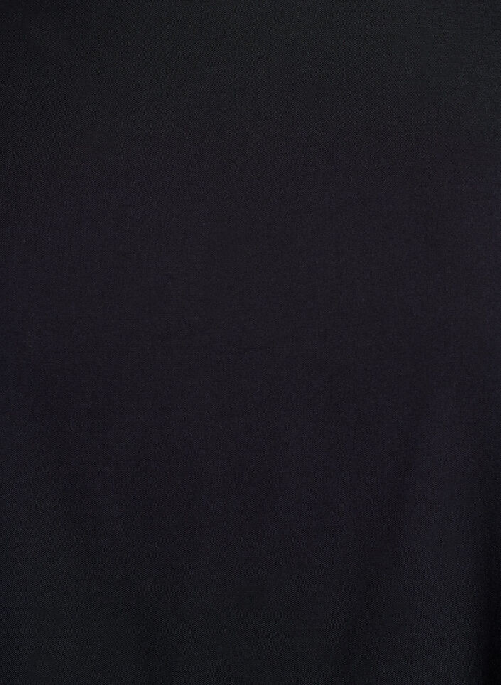 Kort&aelig;rmet v&aelig;vet bluse med rund hals, Sort, Packshot image number 2