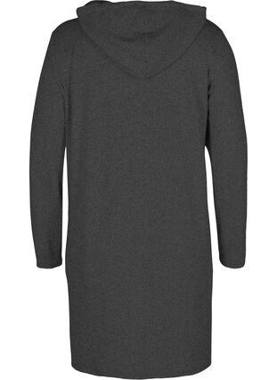 Langærmet kjole med hætte, Dark Grey Melange, Packshot image number 1