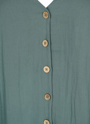 Viskose bluse med knapper og v-hals, Balsam Green, Packshot image number 2