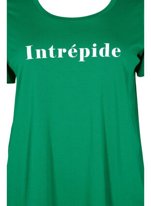Kortærmet bomulds t-shirt med tekstprint, Jolly Green, Packshot image number 2