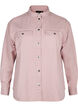 Ensfarvet denimskjorte med brystlommer, Pale Mauve, Packshot image number 0
