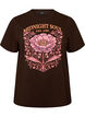 T-shirt i &oslash;kologisk bomuld med frontmotiv, Brun, Packshot image number 0