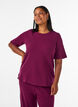 Bluse med struktur og albuelange &aelig;rmer, R&oslash;d, Model image number 0