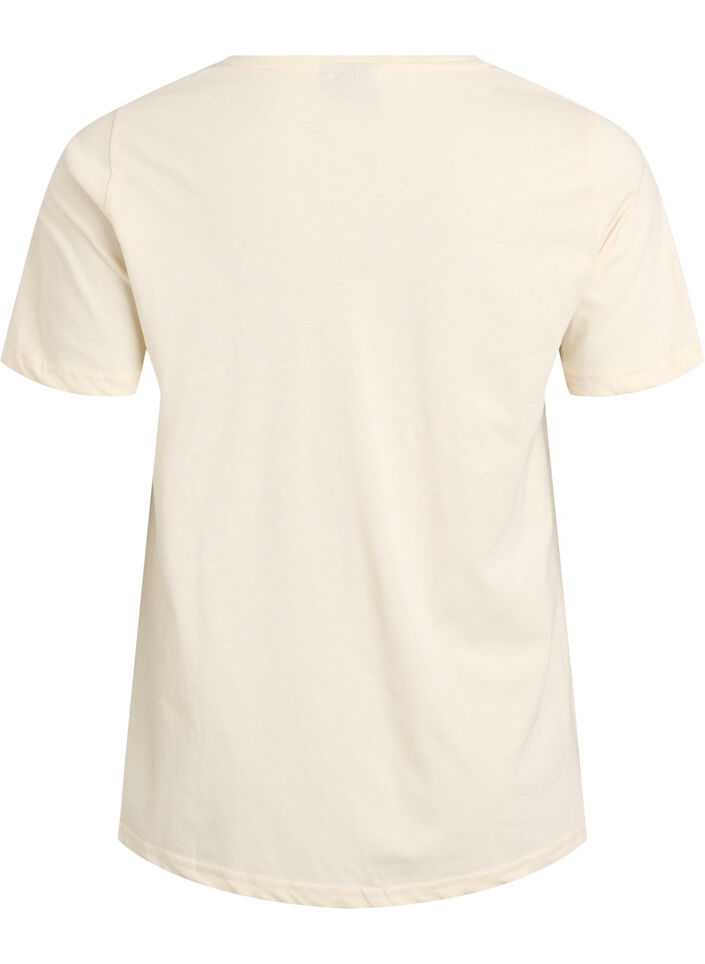 T-shirt med motiv, Vanilla, Packshot image number 1